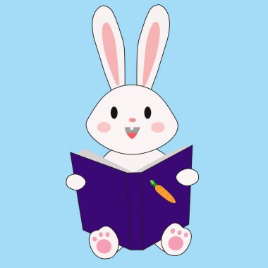 Şirin Tavşan Çizgi Filmi Bir Kitap Vektörü Oku