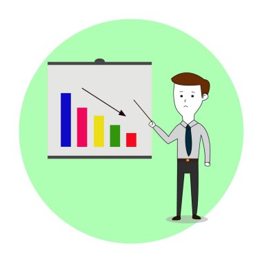 Üzgün Yüzlü Bir Adam 'dan İş Grafikleri Düşürme Sunumu