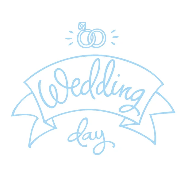 婚礼的题词祝贺你婚礼手写字体 可扩展性和可编辑的矢量插图 — 图库矢量图片