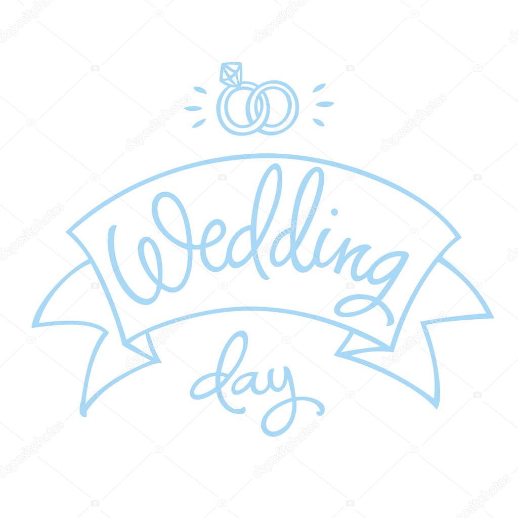 Wedding inscription congratulation. Wedding hand lettering calligraphic, scalable and editable vector illustration (eps)