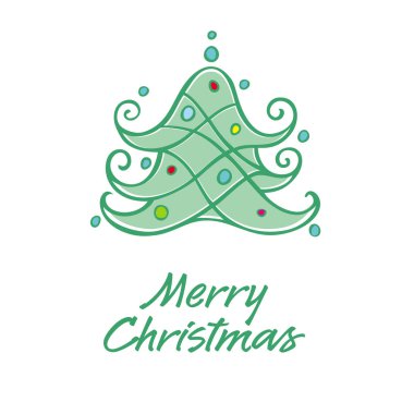 Neşeli Noel kartı. Düzenlenebilir ve ölçeklenebilir vektör çizim (eps). 