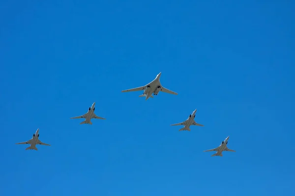 2020 Moscow Russian Federation Military Aircraft Fly Victory Parade — Stock Photo, Image