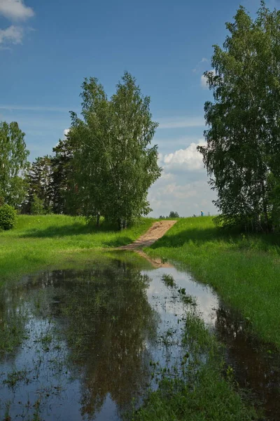 Kraj Droga Centralny Smuga Rosja — Zdjęcie stockowe