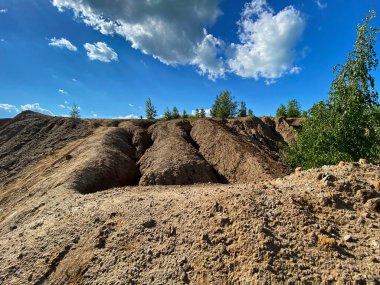 Romantsevsky dağlarının çöl yamaçları, Tula bölgesi, Rusya.