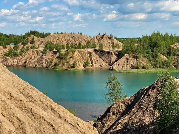 Forest lakes of the Romance mountains, Tula region, Russia.