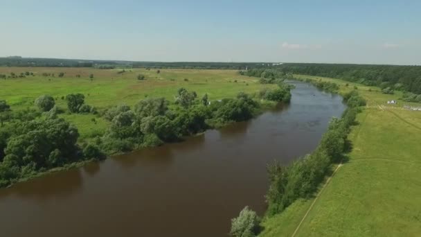 Pittoreske Omgeving Van Het Dorp Ubor Moskou Regio Van Rusland — Stockvideo