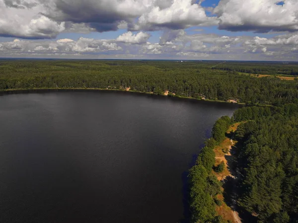 Vista Pájaro Del Lago Chernoe Las Inmediaciones Pokrov —  Fotos de Stock