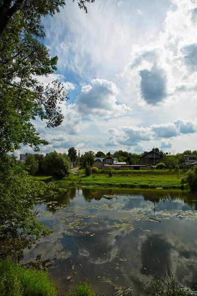 Moskova Bölgesinin Podolsk Bölgesindeki Pakhra Nehri — Stok fotoğraf