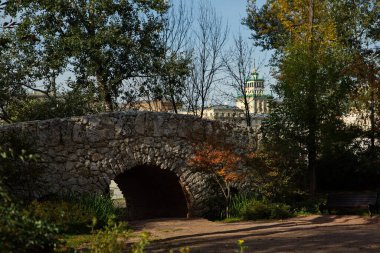 Şehir parkında sonbahar günü.