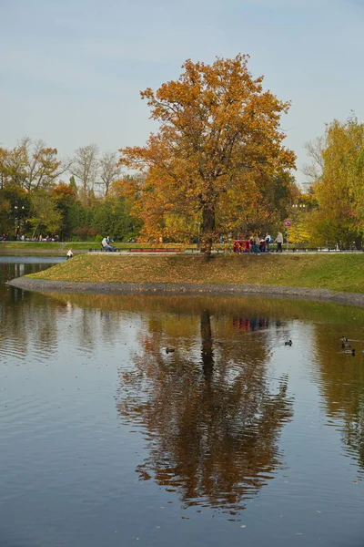 Sonniger Herbsttag Stadtpark — Stockfoto