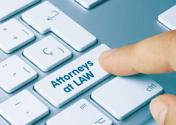 Advokater Juridik Skrivet Blue Key Metallic Keyboard Fingertryckning Nyckel — Stockfoto