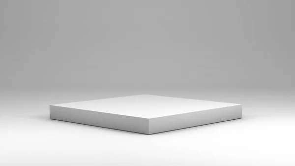 White Square Podium Neutral Background Empty Space Display Products 렌더링 — 스톡 사진