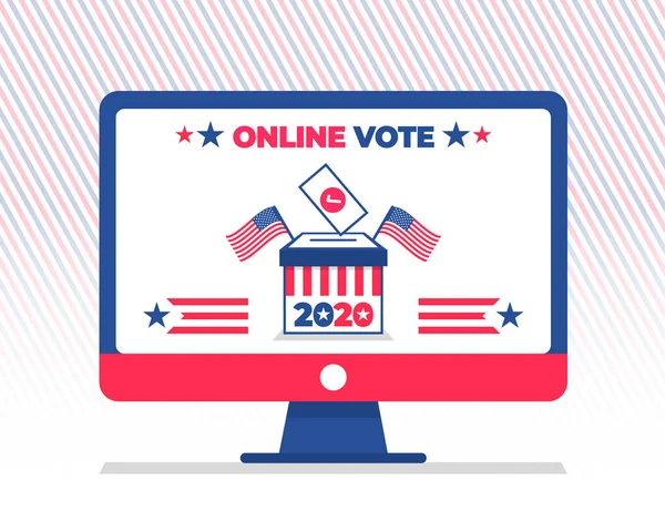 Комп Ютерний Екран Готовий Голосувати Онлайн Президентських Виборах Сша 2020 — стоковий вектор