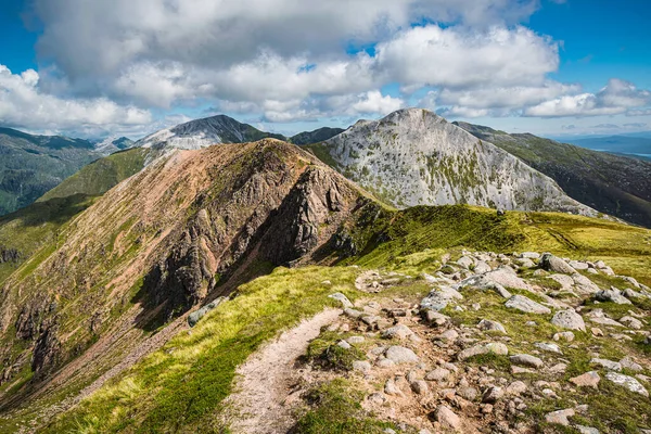 Krásná Skotská Krajina Highlands Pohled Hřeben Mamores Skotských Highlands Slunečného — Stock fotografie