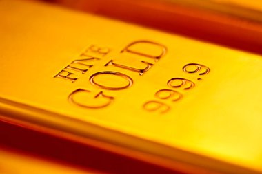 Arka planda parlak Bullion 'lar, kapatın