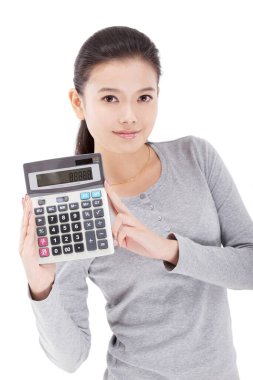 Doğu 'lu genç bayana hesap makinesi kullan