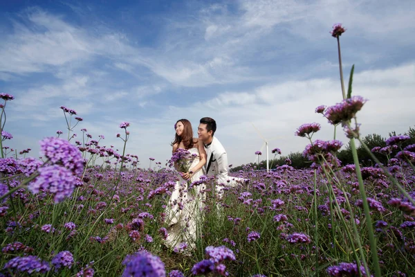 Romantico Matrimonio Lavanda — Foto Stock