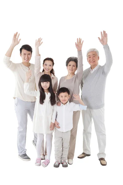 Familia Feliz Sobre Fondo Blanco —  Fotos de Stock