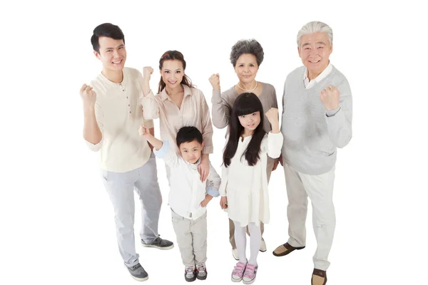 Familia Feliz Sobre Fondo Blanco —  Fotos de Stock