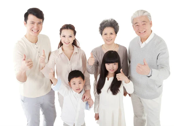 Familia Feliz Sobre Fondo Blanco —  Fotos de Stock