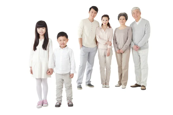 Família Feliz Fundo Branco — Fotografia de Stock