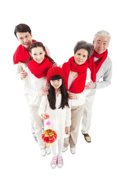 Família Oriental Feliz Ano Novo — Fotografia de Stock