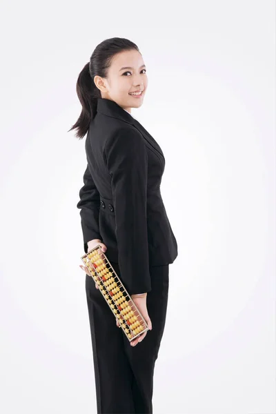 Oriental Business Woman Abacus — Stock fotografie