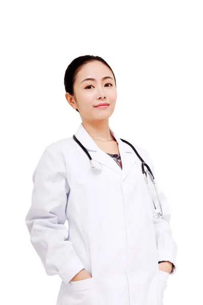 Портрет Молодої Жінки Лікаря — стокове фото