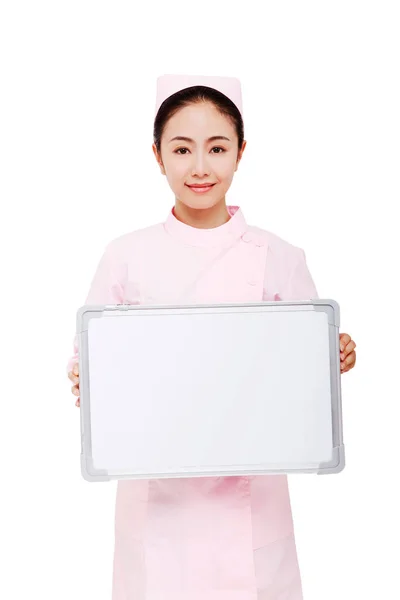 Jonge Verpleegster Nam Het Whiteboard — Stockfoto