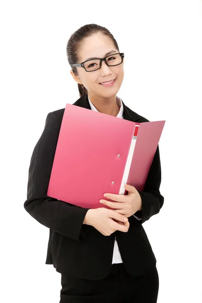 Business Woman Folder — Stock Photo, Image