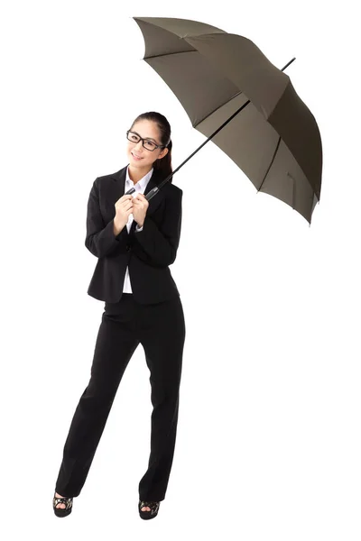 Bizneswoman Trzymająca Parasol — Zdjęcie stockowe