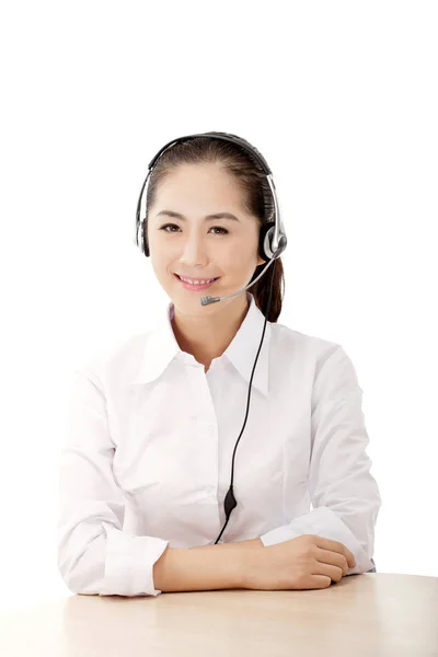 Geschäftsfrau Mit Headset — Stockfoto