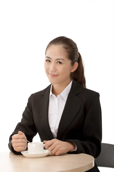 Business Woman Drinking Coffee — Stock Photo, Image