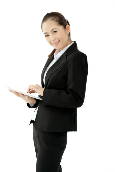 Business Woman Ipad — Stock Photo, Image