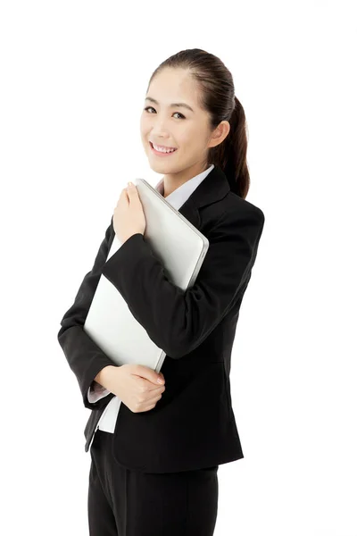 Business Lady Use Notebook Computer — Stock Photo, Image