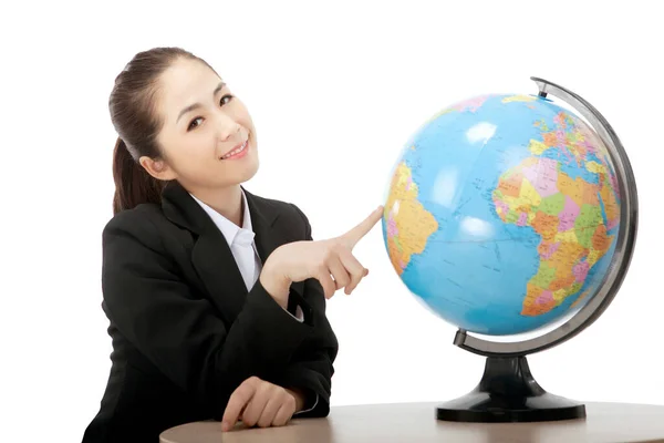 Business Woman Globe Royalty Free Stock Images