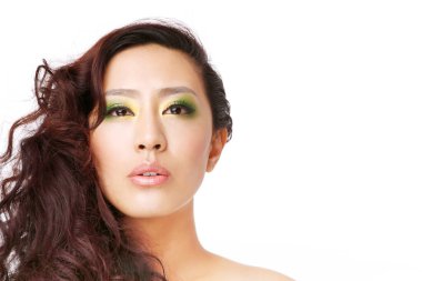 Doğulu güzellik makyajı. Yakın plan.