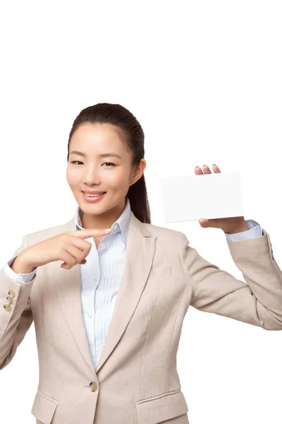 Geschäftsfrau Mit Weißem Brett — Stockfoto