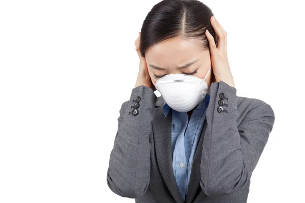 Portrait Woman Wearing Face Mask — Stock Photo, Image