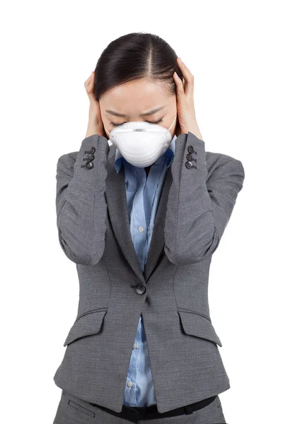 Portrait Woman Wearing Face Mask — Stock Photo, Image