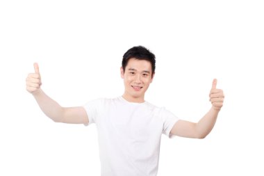 Genç işadamı işte rahat.