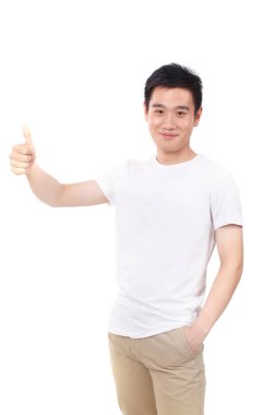 Genç işadamı işte rahat.