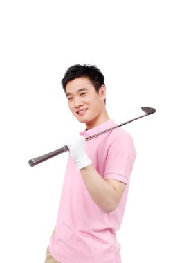Golf oynayan bir işadamı