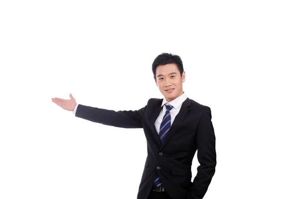 Businessman Laughing Fists — Stock Photo, Image