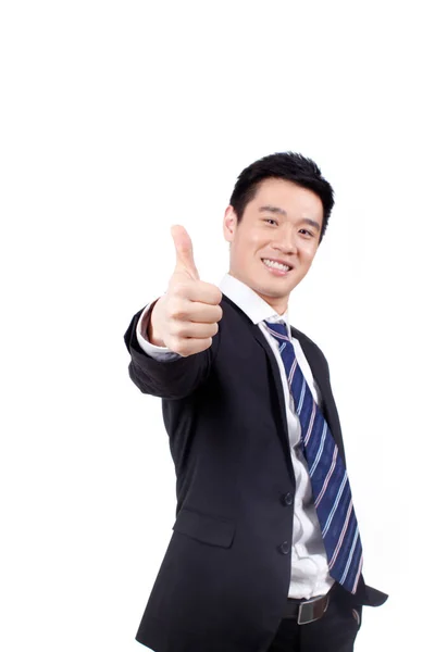 Businessman Laughing Fists — Stock Photo, Image