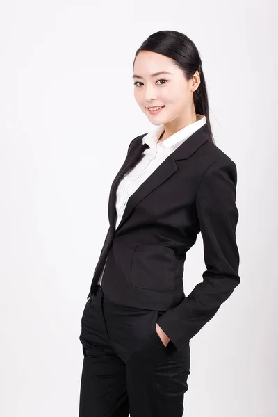 Young Business Woman Standing Different Positions — Stock Photo, Image