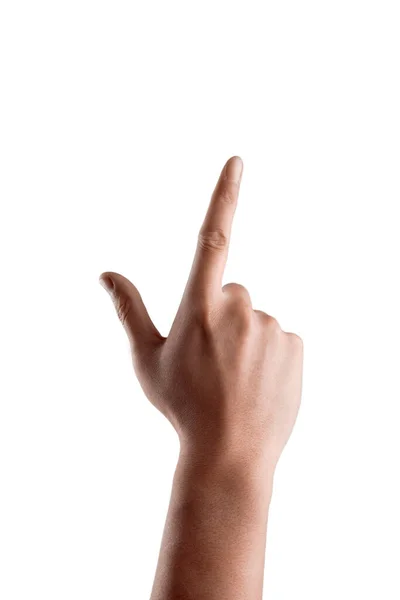 Hand Met Vingergebaar Geïsoleerd Witte Achtergrond — Stockfoto