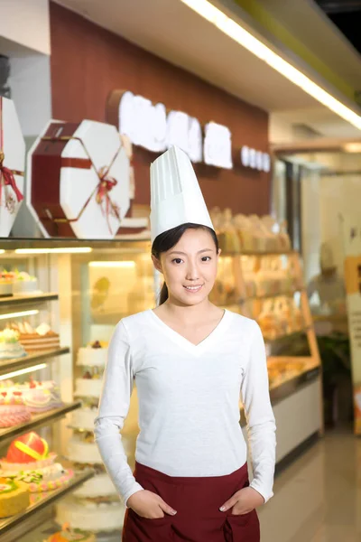 A bakery sales woman