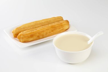 Arka planda sağlıklı Çin kahvaltısı,