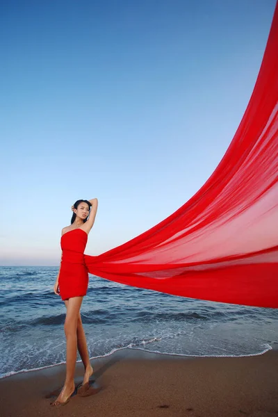 Young Woman Sea — Stock Photo, Image